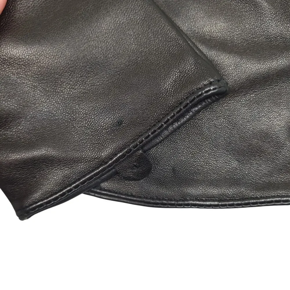 Womens Sheepskin Leather Gloves Cashmere Beaded Sequin Floral Embellished RARE